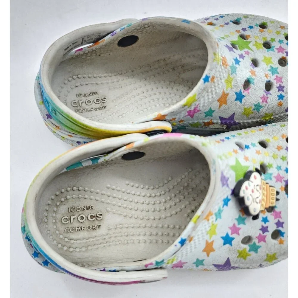 Crocs Kids‎ Classic Slip On Clog Shoes Disco Dance Party 208096 Youth Size C10